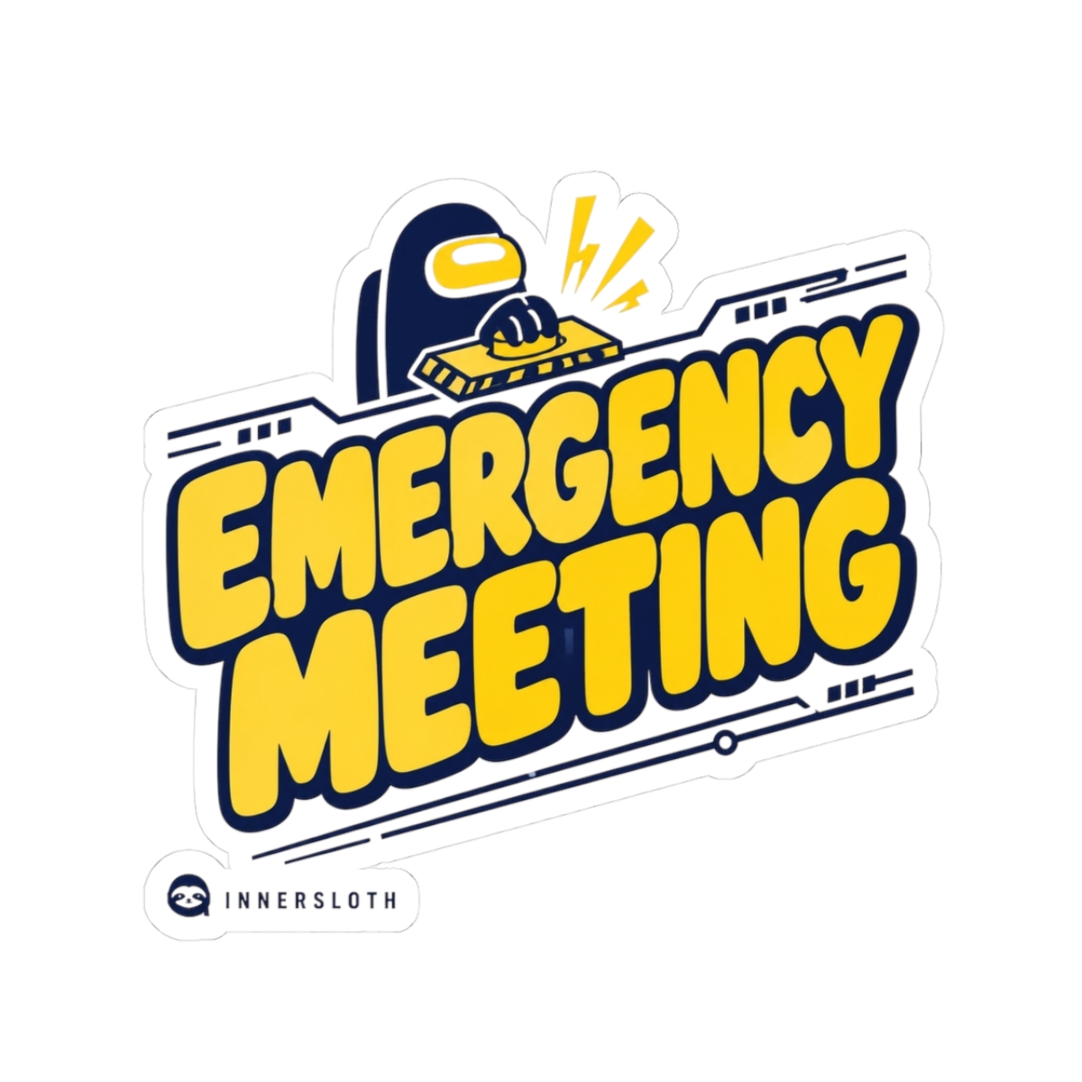 Among Us "Emergency Meeting" Sticker - alternate angle 1, merchandise