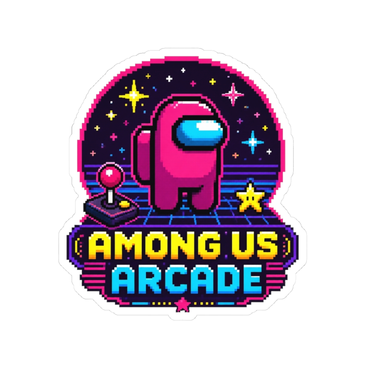 Among Us "AMONG US ARCADE" Sticker - alternate angle 1, merchandise