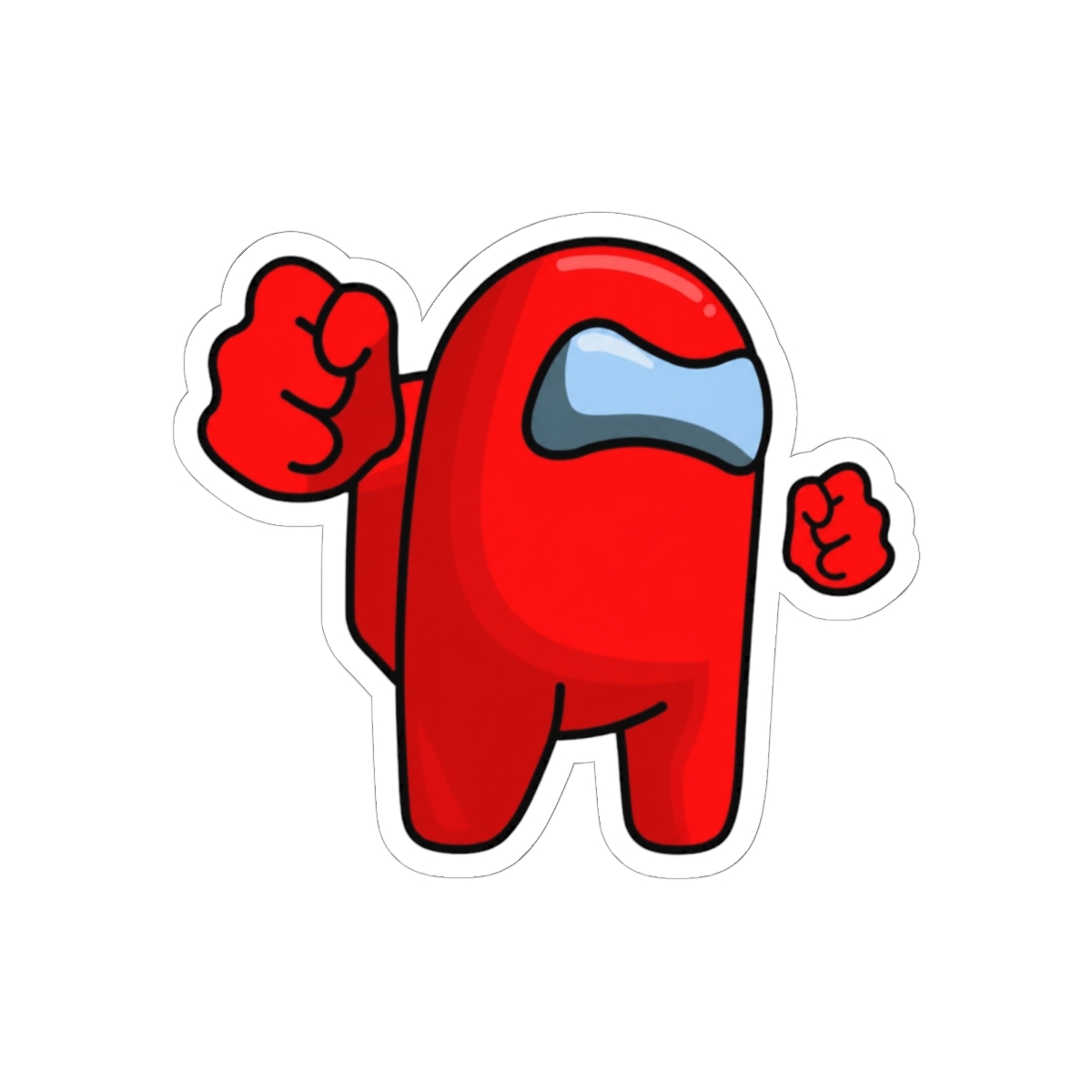Red Among Us Crewmate – Funny Impostor Art for Among Us Fans and Gamers Sticker