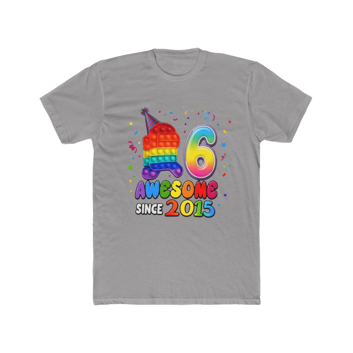 Awesome Since 2015 Among Pop It With Us 6th Birthd T Shirt | Among Us - Official t-shirts merchandise
