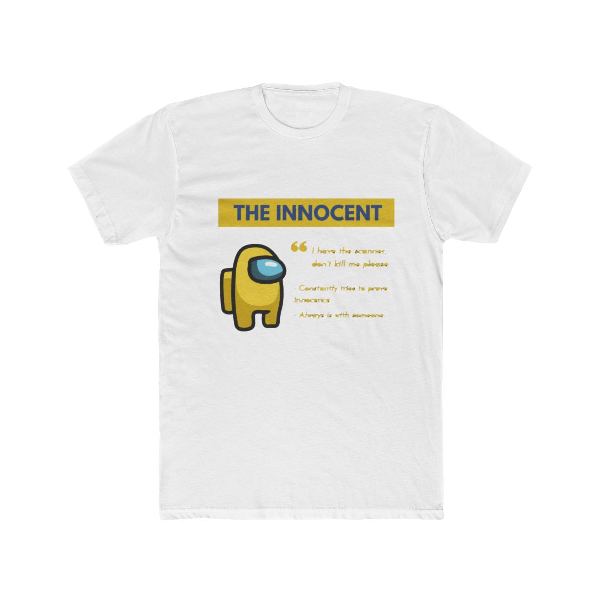 the innocent Among Us Yellow Character T Shirt - Official t-shirts merchandise