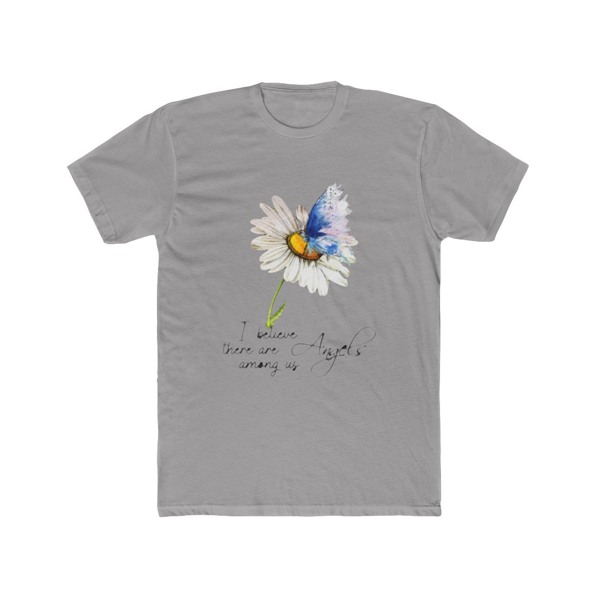 I Believe There Are Angels Among Us Daisy Butterfly Art - Angel Butterfly Daisy Flower Inspirational T Shirt - Official t-shirts merchandise