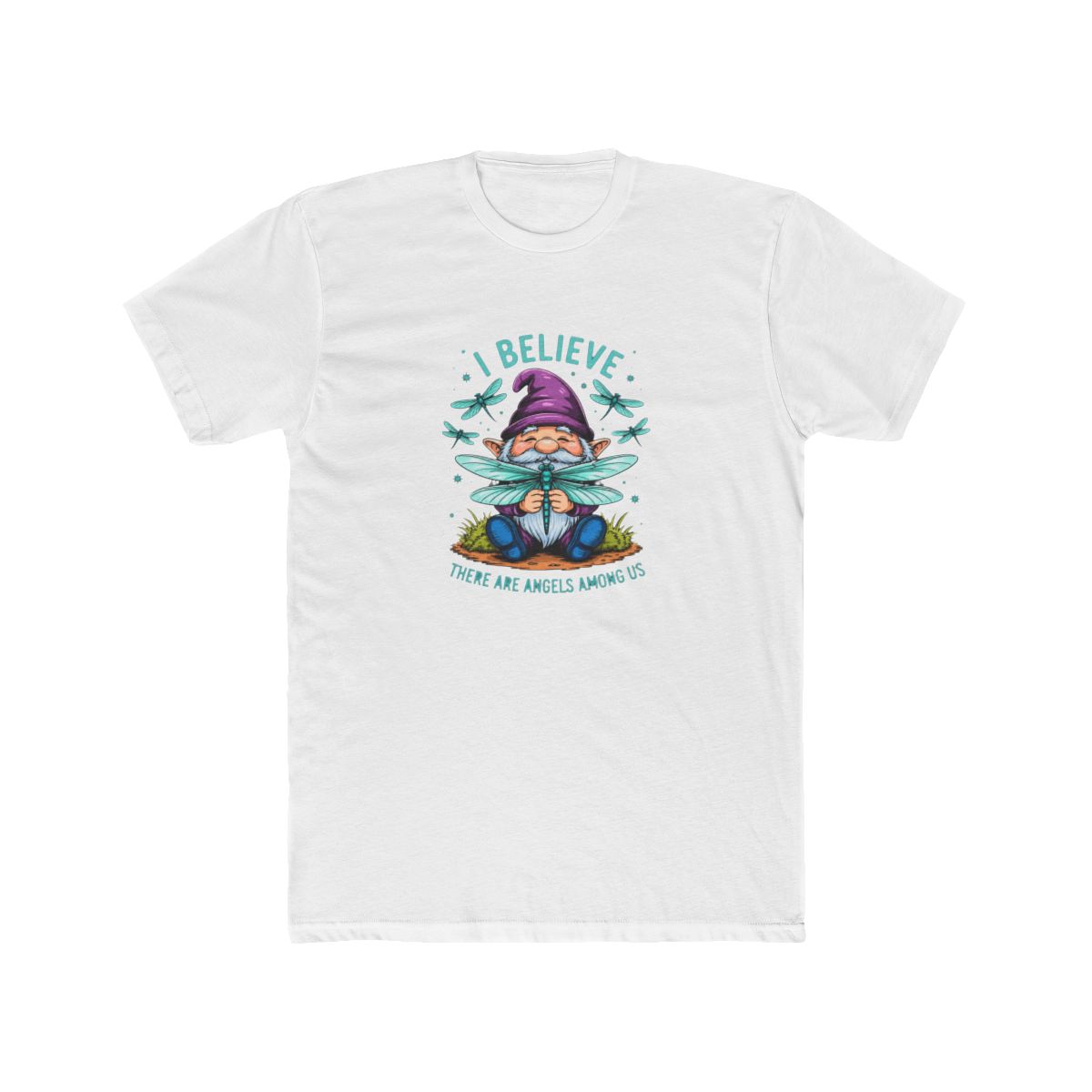 Gnome I Believe There Are Angels Among Us Dragonfly T Shirt - Official t-shirts merchandise