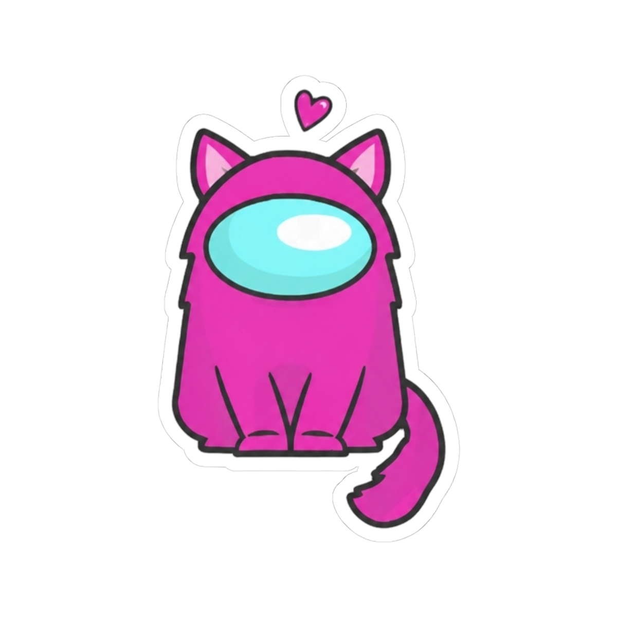 Cute Cat Astronaut, Among me or us, Nerdy Girl Gam Heart Sticker | Among Us