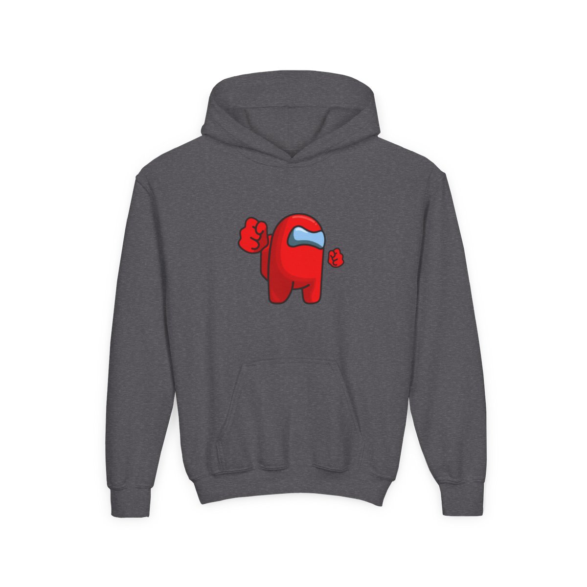 Red Among Us Crewmate – Funny Impostor Art for Among Us Fans and Gamers Hoodie (Kids) - alternate angle 3, merchandise